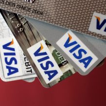 VISA Several VISA credit cards are shown in Palo Alto, Calf., Saturday, March 15, 2008. Overcoming the jitters that have battered many of the lenders that issue its cards, Visa Inc. sold 406 million shares at $44 apiece late Tuesday to raise nearly $18 billion and complete the most lucrative initial public offering in U.S. history. (AP Photo/Paul Sakuma)